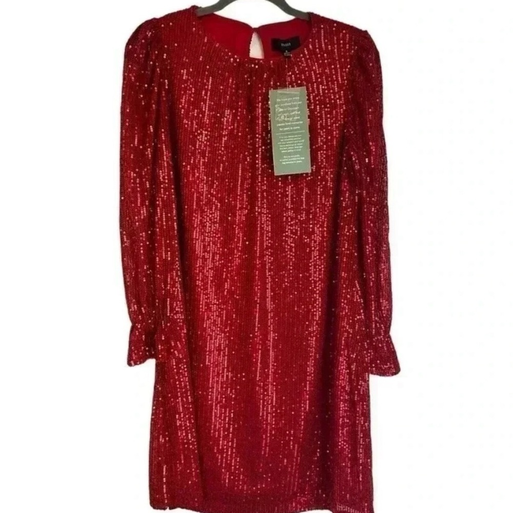 Maia Long Sleeved Sequin Shift Dress